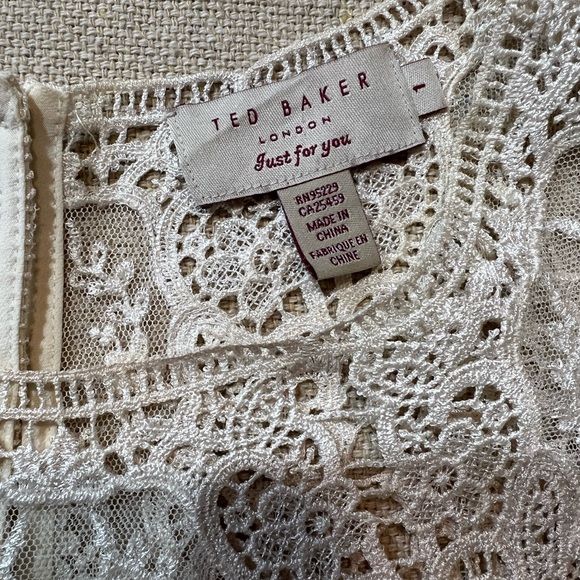 Ted Baker Ivory Lace Yoke Dress - Picture 4 of 8